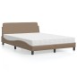 vidaXL Bett mit Matratze Cappuccino-Braun 140x190 cm Kunstleder vidaXL Bett mit Matratze Cappuccino-Braun 140x190 cm Kunstleder