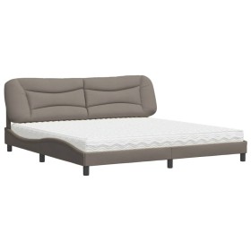 vidaXL Bett mit Matratze Taupe 200x200 cm Stoff