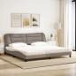 vidaXL Bett mit Matratze Taupe 200x200 cm Stoff vidaXL Bett mit Matratze Taupe 200x200 cm Stoff