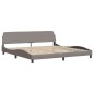 vidaXL Bett mit Matratze Taupe 200x200 cm Stoff vidaXL Bett mit Matratze Taupe 200x200 cm Stoff