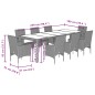 vidaXL 9-tlg. Garten-Essgruppe mit Kissen Grau Poly Rattan Akazie vidaXL 9-tlg. Garten-Essgruppe mit Kissen Grau Poly Rattan Akazie