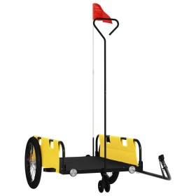 vidaXL Fahrradanhänger Gelb und Schwarz Oxford-Gewebe & Eisen