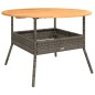 vidaXL Gartentisch mit Holzplatte Grau Ø110x71 cm Poly Rattan vidaXL Gartentisch mit Holzplatte Grau Ø110x71 cm Poly Rattan