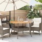 vidaXL Gartentisch mit Holzplatte Grau Ø110x71 cm Poly Rattan vidaXL Gartentisch mit Holzplatte Grau Ø110x71 cm Poly Rattan