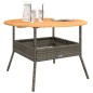 vidaXL Gartentisch mit Holzplatte Grau Ø110x71 cm Poly Rattan vidaXL Gartentisch mit Holzplatte Grau Ø110x71 cm Poly Rattan