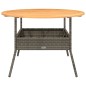 vidaXL Gartentisch mit Holzplatte Grau Ø110x71 cm Poly Rattan vidaXL Gartentisch mit Holzplatte Grau Ø110x71 cm Poly Rattan