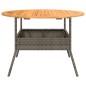 vidaXL Gartentisch mit Holzplatte Grau Ø110x71 cm Poly Rattan vidaXL Gartentisch mit Holzplatte Grau Ø110x71 cm Poly Rattan