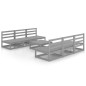 7-tlg. Garten-Lounge-Set Grau Kiefer Massivholz 7-tlg. Garten-Lounge-Set Grau Kiefer Massivholz