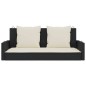 vidaXL Hängebank mit Kissen Schwarz 119x56x48 cm Poly Rattan vidaXL Hängebank mit Kissen Schwarz 119x56x48 cm Poly Rattan