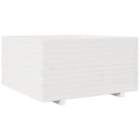 vidaXL Pflanzkübel Weiß 90x90x49,5 cm Massivholz Kiefer