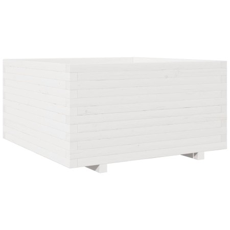 vidaXL Pflanzkübel Weiß 90x90x49,5 cm Massivholz Kiefer