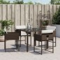 vidaXL Gartenstühle mit Kissen 4 Stk. Braun Poly Rattan vidaXL Gartenstühle mit Kissen 4 Stk. Braun Poly Rattan