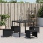 vidaXL Gartenhocker mit Kissen 4 Stk. Schwarz 40x40x35 cm Poly Rattan vidaXL Gartenhocker mit Kissen 4 Stk. Schwarz 40x40x35 cm Poly Rattan