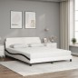 vidaXL Bett mit Matratze Weiß und Schwarz 160x200 cm Kunstleder vidaXL Bett mit Matratze Weiß und Schwarz 160x200 cm Kunstleder