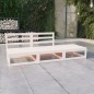 3-tlg. Garten-Lounge-Set Weiß Kiefer Massivholz 3-tlg. Garten-Lounge-Set Weiß Kiefer Massivholz