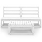 3-tlg. Garten-Lounge-Set Weiß Kiefer Massivholz 3-tlg. Garten-Lounge-Set Weiß Kiefer Massivholz