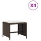 vidaXL Gartenhocker mit Kissen 4 Stk. Braun 40x40x35 cm Poly Rattan vidaXL Gartenhocker mit Kissen 4 Stk. Braun 40x40x35 cm Poly Rattan