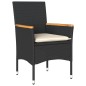 vidaXL 3-tlg. Bistro-Set mit Kissen Schwarz Poly Rattan und Glas vidaXL 3-tlg. Bistro-Set mit Kissen Schwarz Poly Rattan und Glas
