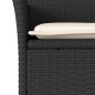 vidaXL 3-tlg. Bistro-Set mit Kissen Schwarz Poly Rattan und Glas vidaXL 3-tlg. Bistro-Set mit Kissen Schwarz Poly Rattan und Glas