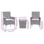 vidaXL 3-tlg. Bistro-Set mit Kissen Schwarz Poly Rattan und Glas vidaXL 3-tlg. Bistro-Set mit Kissen Schwarz Poly Rattan und Glas