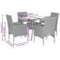 vidaXL 5-tlg. Garten-Essgruppe mit Kissen Schwarz Poly Rattan und Glas vidaXL 5-tlg. Garten-Essgruppe mit Kissen Schwarz Poly Rattan und Glas