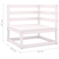 2-Sitzer-Gartensofa Weiß Kiefer Massivholz 2-Sitzer-Gartensofa Weiß Kiefer Massivholz