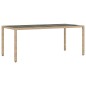 vidaXL 7-tlg. Garten-Essgruppe mit Kissen Beige Poly Rattan und Glas vidaXL 7-tlg. Garten-Essgruppe mit Kissen Beige Poly Rattan und Glas