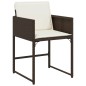 vidaXL 11-tlg. Garten-Essgruppe mit Kissen Braun Poly Rattan