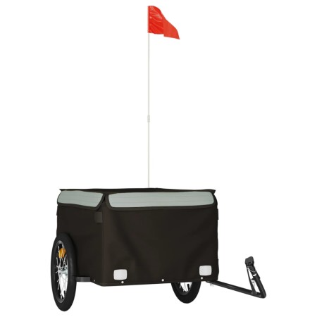 vidaXL Fahrradanhänger Schwarz und Grau 45 kg Eisen