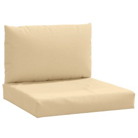 vidaXL Palettenkissen 2-tlg. Melange Beige Stoff