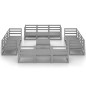 13-tlg. Garten-Lounge-Set Grau Kiefer Massivholz 13-tlg. Garten-Lounge-Set Grau Kiefer Massivholz