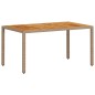 vidaXL 7-tlg. Garten-Essgruppe mit Kissen Beige Poly Rattan Akazie vidaXL 7-tlg. Garten-Essgruppe mit Kissen Beige Poly Rattan Akazie