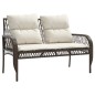 vidaXL 4-tlg. Garten-Sofagarnitur mit Kissen Braun Poly Rattan