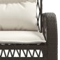 vidaXL 4-tlg. Garten-Sofagarnitur mit Kissen Braun Poly Rattan