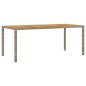 vidaXL 7-tlg. Garten-Essgruppe mit Kissen Grau Poly Rattan Akazie vidaXL 7-tlg. Garten-Essgruppe mit Kissen Grau Poly Rattan Akazie