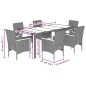 vidaXL 7-tlg. Garten-Essgruppe mit Kissen Grau Poly Rattan Akazie vidaXL 7-tlg. Garten-Essgruppe mit Kissen Grau Poly Rattan Akazie