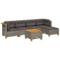 vidaXL 6-tlg. Garten-Sofagarnitur mit Kissen Grau Poly Rattan vidaXL 6-tlg. Garten-Sofagarnitur mit Kissen Grau Poly Rattan