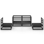 4-tlg. Garten-Lounge-Set Schwarz Massivholz Kiefer 4-tlg. Garten-Lounge-Set Schwarz Massivholz Kiefer
