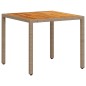 vidaXL 5-tlg. Garten-Essgruppe mit Kissen Beige Poly Rattan Akazie vidaXL 5-tlg. Garten-Essgruppe mit Kissen Beige Poly Rattan Akazie