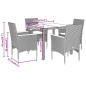 vidaXL 5-tlg. Garten-Essgruppe mit Kissen Beige Poly Rattan Akazie vidaXL 5-tlg. Garten-Essgruppe mit Kissen Beige Poly Rattan Akazie