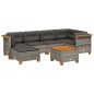vidaXL 7-tlg. Garten-Sofagarnitur mit Kissen Grau Poly Rattan vidaXL 7-tlg. Garten-Sofagarnitur mit Kissen Grau Poly Rattan