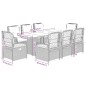 vidaXL 9-tlg. Garten-Essgruppe mit Kissen Braun Poly Rattan vidaXL 9-tlg. Garten-Essgruppe mit Kissen Braun Poly Rattan