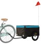 vidaXL Fahrradanhänger Schwarz und Blau 45 kg Eisen vidaXL Fahrradanhänger Schwarz und Blau 45 kg Eisen