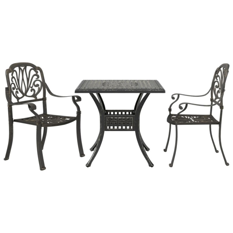 vidaXL 3-tlg. Bistro-Set Bronzen Aluminiumguss vidaXL 3-tlg. Bistro-Set Bronzen Aluminiumguss