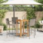 vidaXL 5-tlg. Gartenbar-Set Grau Massivholz Akazie und Poly Rattan vidaXL 5-tlg. Gartenbar-Set Grau Massivholz Akazie und Poly Rattan