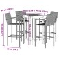 vidaXL 5-tlg. Gartenbar-Set Grau Massivholz Akazie und Poly Rattan vidaXL 5-tlg. Gartenbar-Set Grau Massivholz Akazie und Poly Rattan