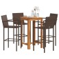 vidaXL 5-tlg. Gartenbar-Set Braun Massivholz Akazie und Poly Rattan vidaXL 5-tlg. Gartenbar-Set Braun Massivholz Akazie und Poly Rattan