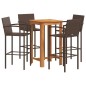 vidaXL 5-tlg. Gartenbar-Set Braun Massivholz Akazie und Poly Rattan vidaXL 5-tlg. Gartenbar-Set Braun Massivholz Akazie und Poly Rattan