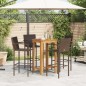 vidaXL 5-tlg. Gartenbar-Set Braun Massivholz Akazie und Poly Rattan vidaXL 5-tlg. Gartenbar-Set Braun Massivholz Akazie und Poly Rattan
