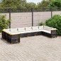 vidaXL 10-tlg. Garten-Sofagarnitur mit Kissen Schwarz Poly Rattan vidaXL 10-tlg. Garten-Sofagarnitur mit Kissen Schwarz Poly Rattan